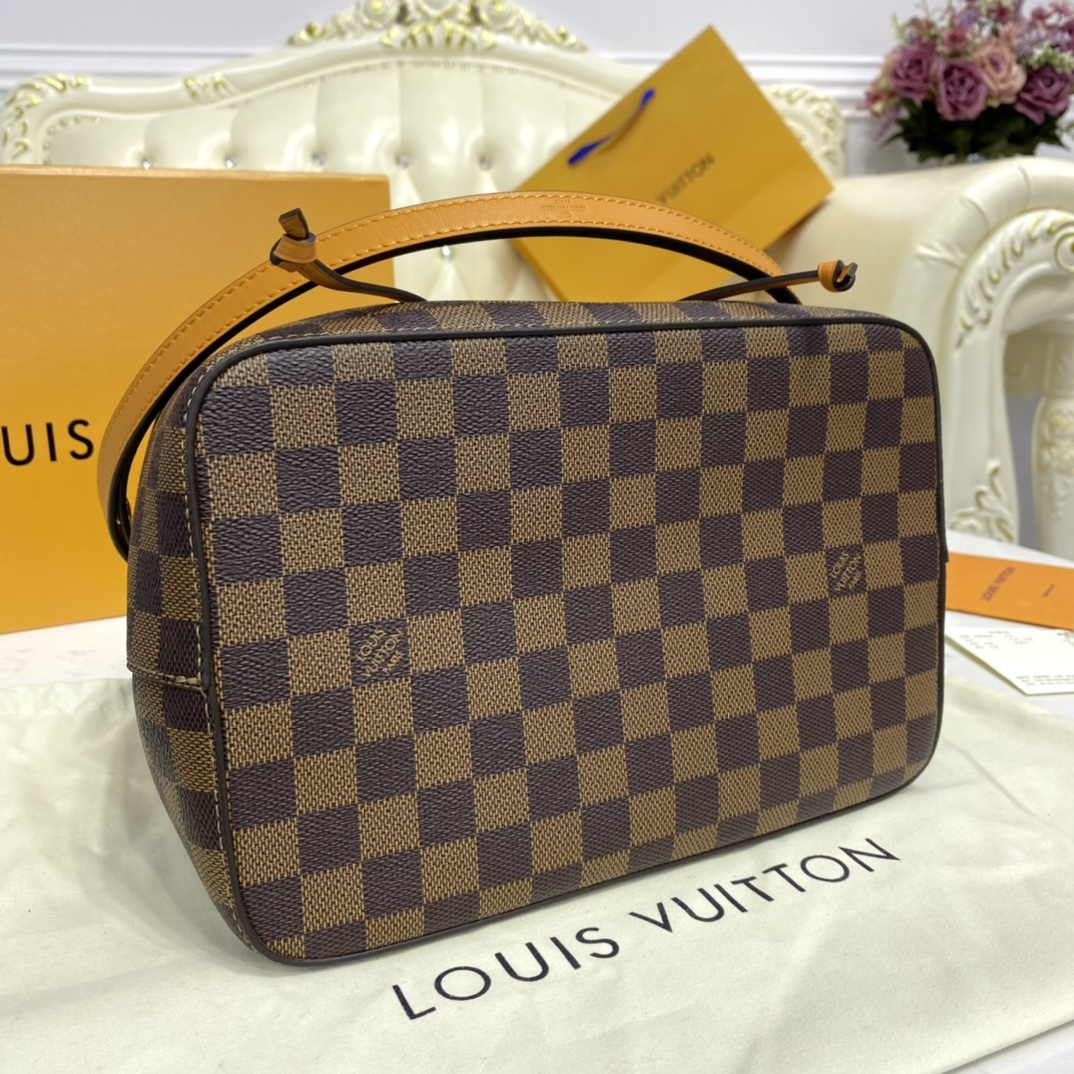 Louis Vuitton NEONOE MM Bucket Bag Damier Ebene N40213 Yellow